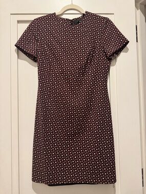 Theory Black Mini Dress with Micro Pattern